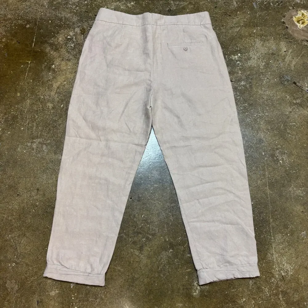 Wilfred Aritzia Allant Linen Blend Cropped Tie Waist Pants Women's 4 Minimalist